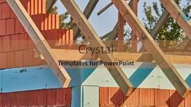  Presentation with under construction - Slide deck having house-under-construction-with-roof background and a coral colored foreground