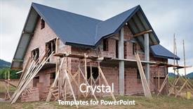  Presentation with under construction - Beautiful theme featuring house under construction backdrop and a violet colored foreground