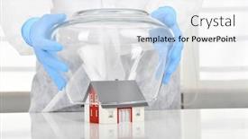  Presentation with coronavirus - Slide set having house-under-coronavirus-quarantine-concept background and a white colored foreground