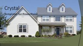  Presentation with civil engineering blue - Slide deck having house window - home in suburbs with blue background and a light blue colored foreground