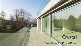  Presentation with new orleans gala - Slide deck featuring house window - modern architecture new empty apartment background and a mint green colored foreground