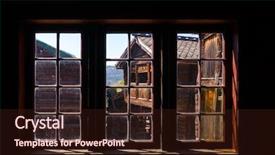  Presentation with old house - Presentation design having wooden house window maihaugen folk background and a wine colored foreground