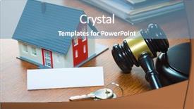  Presentation with gavel - Cool new presentation design with house with a gavel backdrop and a teal colored foreground
