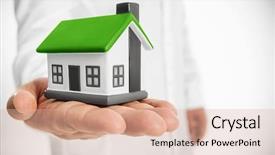  Presentation with green roof - Audience pleasing slide deck consisting of house with a green roof backdrop and a lemonade colored foreground