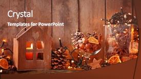  Presentation with candle - Presentation theme with house with candle and electric background and a  colored foreground
