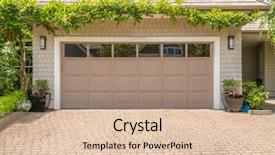  Presentation with luxury house - Colorful PPT theme enhanced with house with double garage door backdrop and a lemonade colored foreground