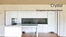  Presentation with concrete pouring during commercial concreting - Colorful PPT theme enhanced with house with hardwood floor kitchen backdrop and a soft green colored foreground