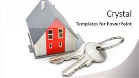  Presentation with buying a house - PPT theme enhanced with house with keys home buying background and a white colored foreground