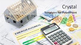  Presentation with mortgage - Amazing presentation having house with money and calculator backdrop and a sky blue colored foreground