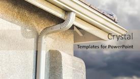  Presentation with rain - PPT theme consisting of house-with-new-seamless-aluminum background and a coral colored foreground