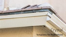  Presentation with rain - Colorful slide set enhanced with house-with-new-seamless-aluminum backdrop and a coral colored foreground