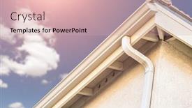  Presentation with rain - Beautiful PPT theme featuring house-with-new-seamless-aluminum backdrop and a coral colored foreground