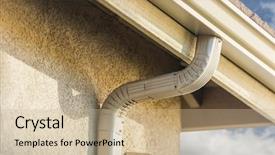  Presentation with rain - Slide set featuring house with new seamless aluminum background and a soft green colored foreground