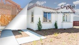  Presentation with page - PPT layouts with house with page corner flipping background and a  colored foreground