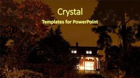  Presentation with spooky - Cool new presentation design with house with spooky lighting taken backdrop and a tawny brown colored foreground