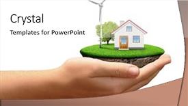  Presentation with wind energy - Presentation consisting of house with wind turbine background and a white colored foreground