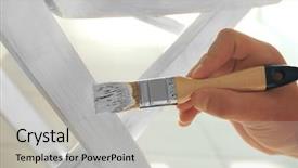  Presentation with human - Amazing PPT theme having house work - close up view of human backdrop and a light gray colored foreground