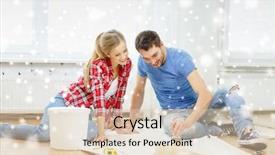  Presentation with glue - Beautiful slides featuring house work - repair building teamwork and home backdrop and a lemonade colored foreground