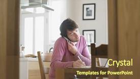 Presentation with writing notes - Amazing PPT theme having house work - young man writing notes while backdrop and a  colored foreground