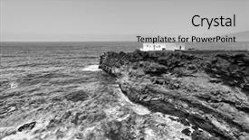  Presentation with rocky shore - Colorful PPT layouts enhanced with house at world's end backdrop and a light gray colored foreground