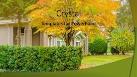  Presentation with north america world women - PPT layouts having house yard - great neighborhood homes background and a gold colored foreground