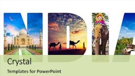  Presentation with iconic images - Cool new PPT theme with houseboat - travel indica concept background backdrop and a soft green colored foreground