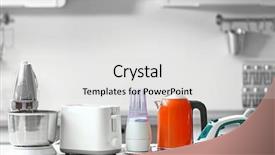  Presentation with kitchen appliance - Cool new presentation design with household and kitchen appliances backdrop and a light gray colored foreground