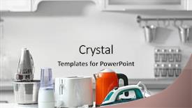  Presentation with kitchen appliance - PPT theme enhanced with household and kitchen appliances background and a light gray colored foreground