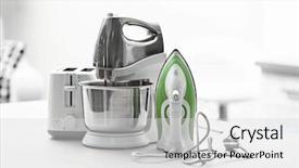  Presentation with kitchen appliance - Cool new presentation theme with household and kitchen appliances backdrop and a light gray colored foreground