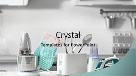  Presentation with kitchen appliance - PPT theme featuring household and kitchen appliances background and a light gray colored foreground