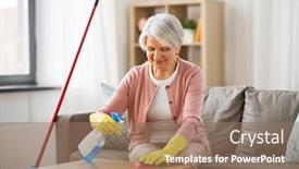  Presentation with people - Slide deck enhanced with household-and-people-concept-happy background and a coral colored foreground