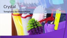  Presentation with household chemicals - Presentation theme having household-chemicals-in-holder-hanging background and a light blue colored foreground