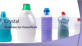  Presentation with household chemicals - PPT theme consisting of household chemicals isolated on white background and a  colored foreground