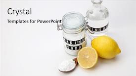  Presentation with baking soda - Presentation theme having household cleaning - baking soda vinegar and lemon background and a white colored foreground