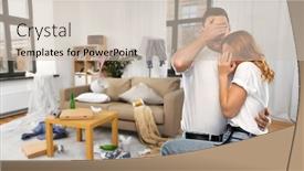  Presentation with room cleaning - Slide deck featuring household-cleaning-and-domestic-life background and a soft green colored foreground