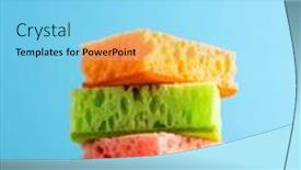  Presentation with dishwashing - Slide set featuring household-cleaning-scrub-colored-sponges background and a arctic colored foreground