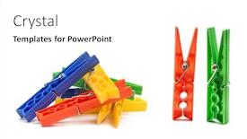  Presentation with clothes - Presentation theme enhanced with household-clothes-pins-on-white background and a white colored foreground