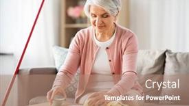  Presentation with baking soda - Presentation design featuring household-eco-and-people-concept background and a coral colored foreground