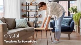  Presentation with home improvement - Beautiful theme featuring household-home-improvement-and-interior backdrop and a tawny brown colored foreground