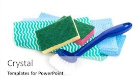  Presentation with household services - Slide set consisting of household-supplies-for-doing background and a white colored foreground