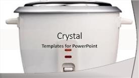  Presentation with rice - Beautiful slide deck featuring household utilities - electric rice cooker isolated backdrop and a light gray colored foreground