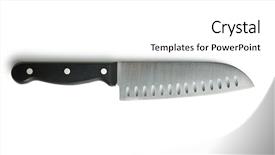  Presentation with frames isolated on white brown - Amazing slide deck having household utilities - kitchen knife isolated on white backdrop and a white colored foreground