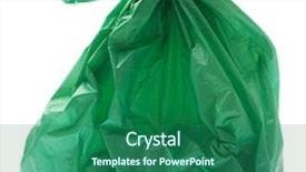  Presentation with umbrella and plastic bag - PPT layouts enhanced with household waste - rubbish plastic bag background and a ocean colored foreground