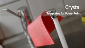  Presentation with waste water - Presentation theme having household waste - water flowing from a kitchen background and a gray colored foreground