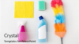  Presentation with housekeeping - PPT theme having housekeeping and household concept - cleaning background and a white colored foreground