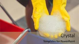  Presentation with shopping malls - Audience pleasing theme consisting of housekeeping malls - cleaning concept closeup photo backdrop and a  colored foreground