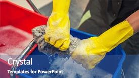  Presentation with cleaning - PPT theme having housekeeping malls - cleaning concept closeup photo background and a  colored foreground