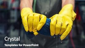  Presentation with cleaning - Beautiful PPT theme featuring housekeeping malls - cleaning concept closeup photo backdrop and a  colored foreground