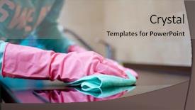  Presentation with pink - Colorful slides enhanced with housekeeping safety - image of hands in pink backdrop and a light gray colored foreground