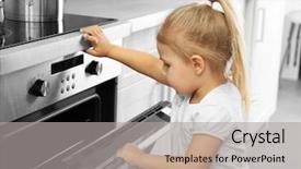  Presentation with kitchen - Amazing presentation having housekeeping safety - little girl playing with oven backdrop and a light gray colored foreground